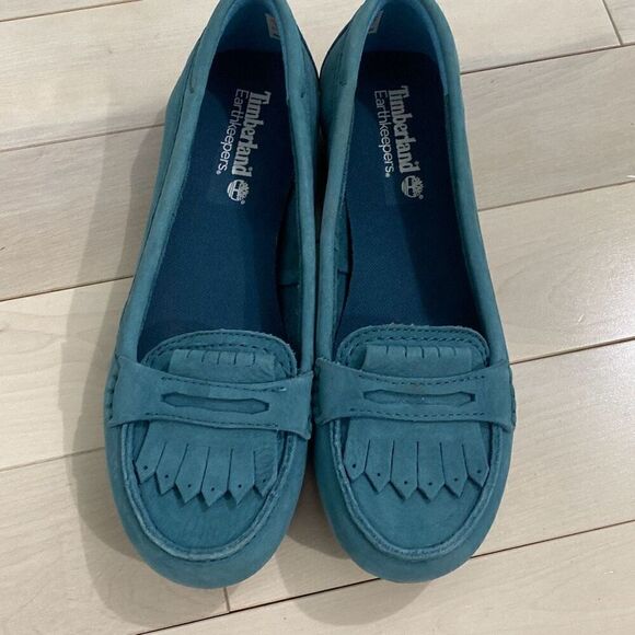 Timberland Earthkeepers Women's Suede Fringe Slip-On Moccasin Flats Size 9.5 - Picture 1 of 7